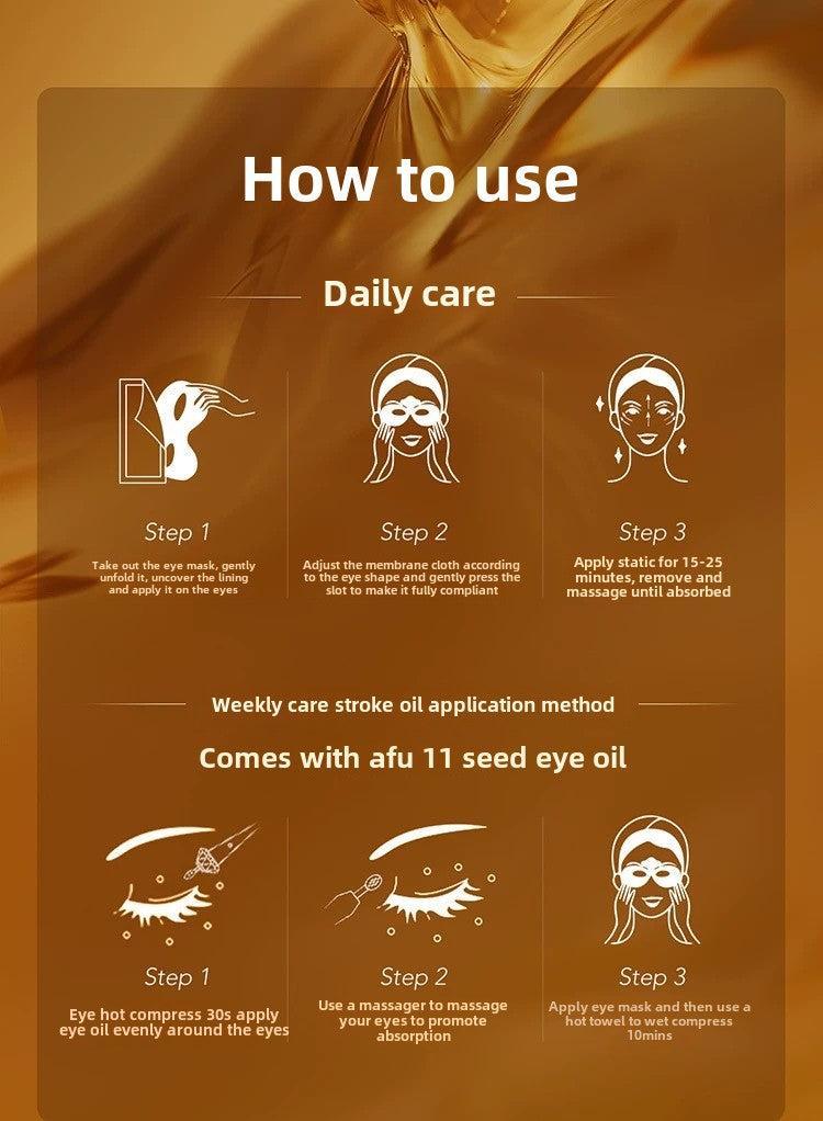 Oil for eye care Lighten and brighten the eyes with a firming mask